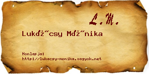 Lukácsy Mónika névjegykártya